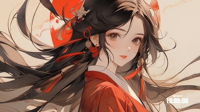 古风红衣少女