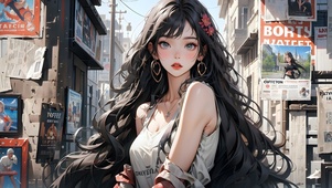 4K高清海报风格二次元美女壁纸