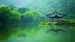 湖中小亭