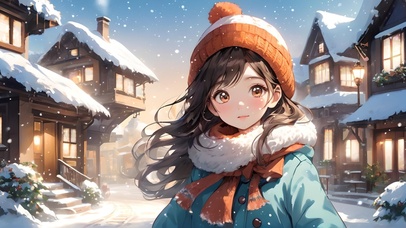 冬日小镇姑娘