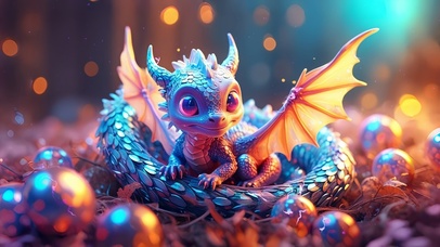 AI神兽之紫色小魔龙