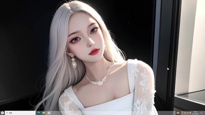 白发蕾丝礼服清纯女孩