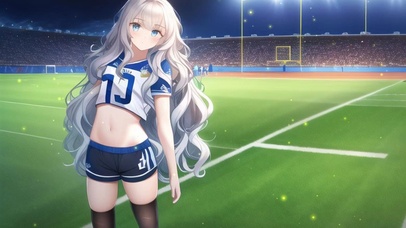 足球场上的女孩