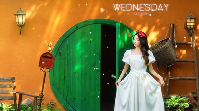 4K清纯白裙美女