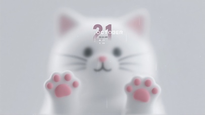 极致梦幻~玻璃窗内的小白喵~~