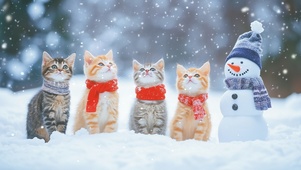 雪中小猫咪