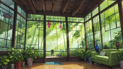 4K唯美治愈夏日森林小屋