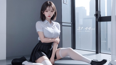 纯欲系短发甜美女生