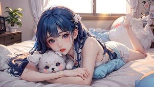 休息的美少女