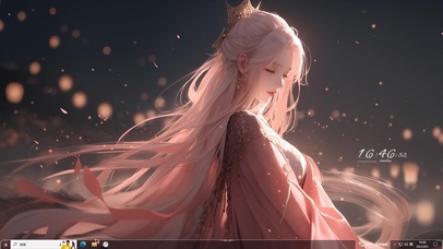 月色古风粉发少女