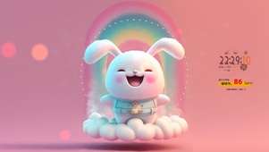 开怀大笑的彩虹兔