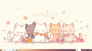 治愈主题  可爱猫咪堆