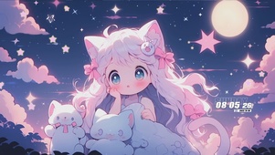 猫耳女孩与萌宠