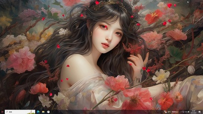 4k玫瑰丛中的美女 AI绘画