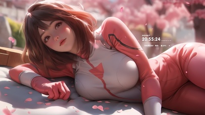 沐浴在阳光下的樱花女孩