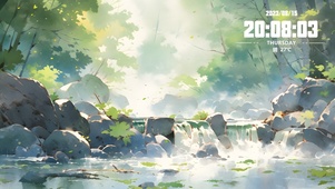 4k 绿色护眼小池塘