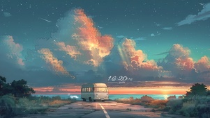 夕阳海景公路