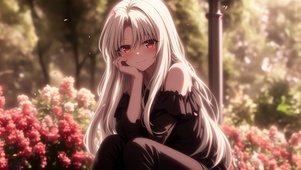 樱花白发少女