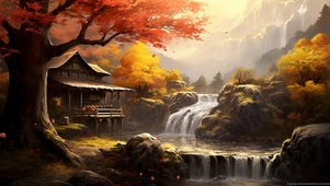 晚秋瀑布