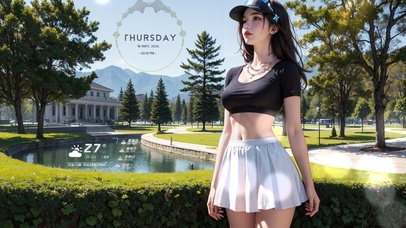 4K夏日户外JK少女