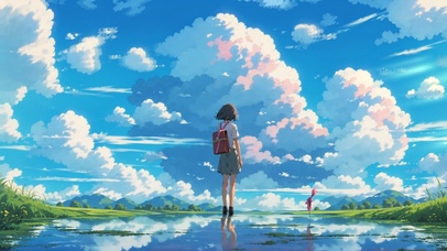 欣赏温柔风景的唯美背影 