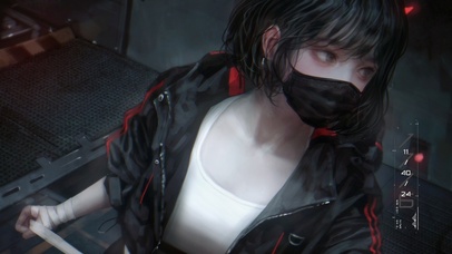 清纯黑色外套美女