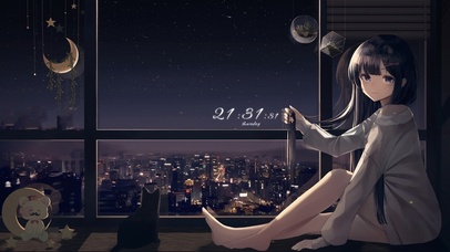 窗边少女流星雨划过