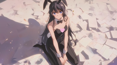 二次元萌系兔儿女孩