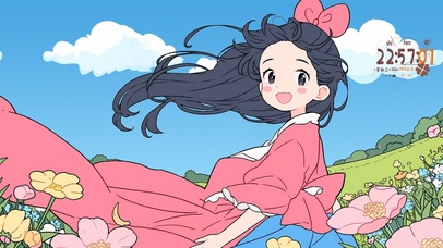 可爱花海少女
