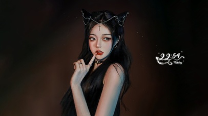 4K厚涂美女插画