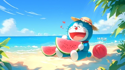 海边乘凉哆啦A梦