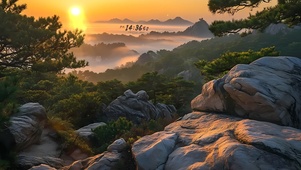 黄昏落日山谷