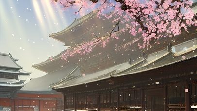 雪中的中式宫殿