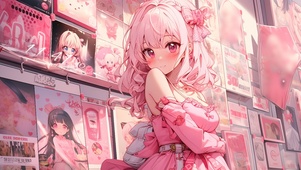 粉色系可爱女孩