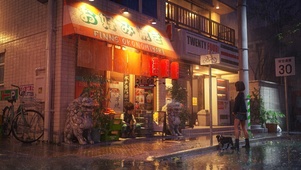 雨中情侣