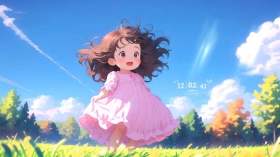 粉色长裙女孩