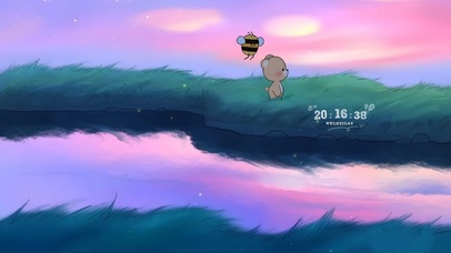 治愈晚霞蜜蜂小熊