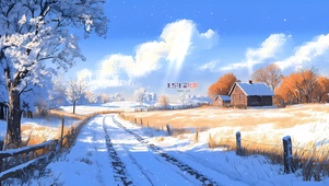 雪景乡村小路