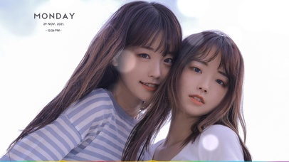 2个清纯女闺蜜（带时间，音乐）