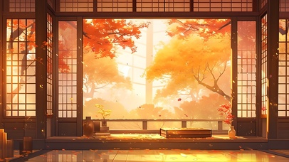 小屋秋景