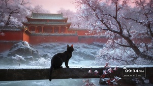 黑猫雪花