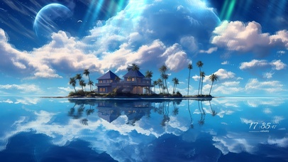 唯美治愈护眼蓝色热带岛屿