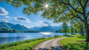 护眼湖景公园