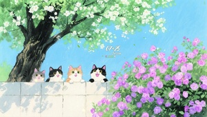 治愈手绘风景与猫猫