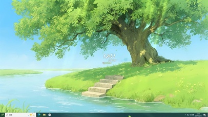 溪水环绕的小岛 护眼