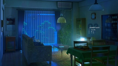 温馨夜晚的客厅