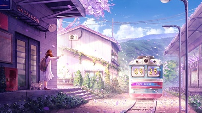 唯美治愈樱花站台