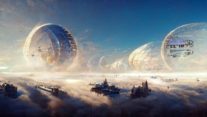 4k 炫酷未来空中基地