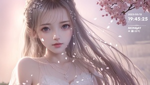 落花甜美女孩