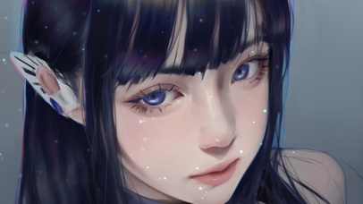 可爱黑发美女